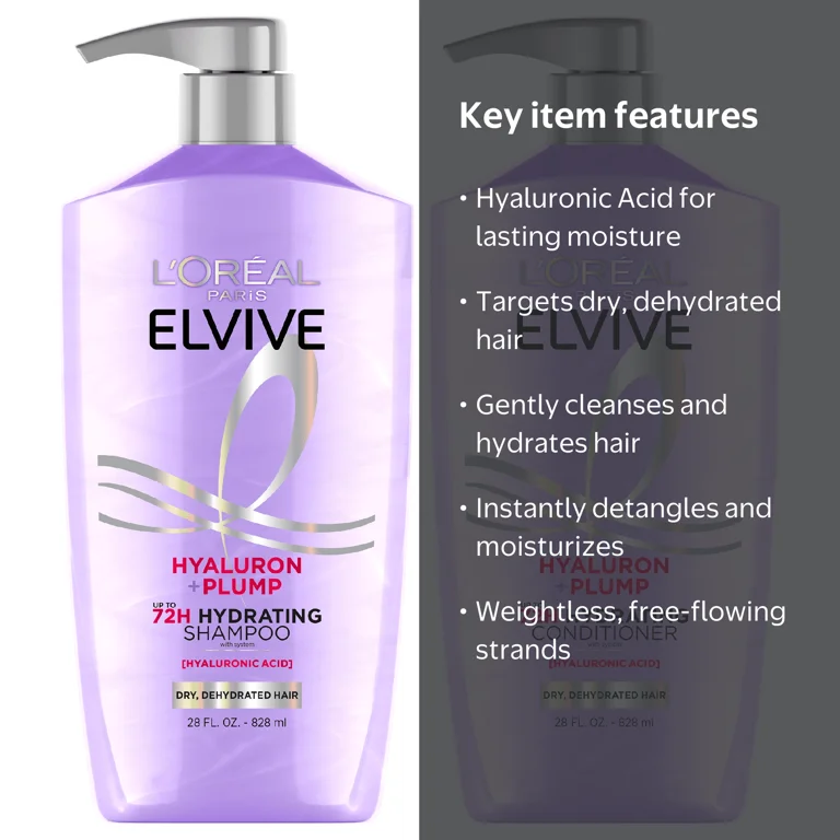 L'Oreal Paris Elvive Hyaluron Plump Hydrating Shampoo and
