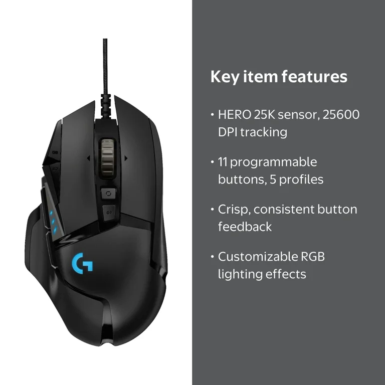 Logitech - G502 HERO Wired Optical Gaming Mouse with RGB Lighting