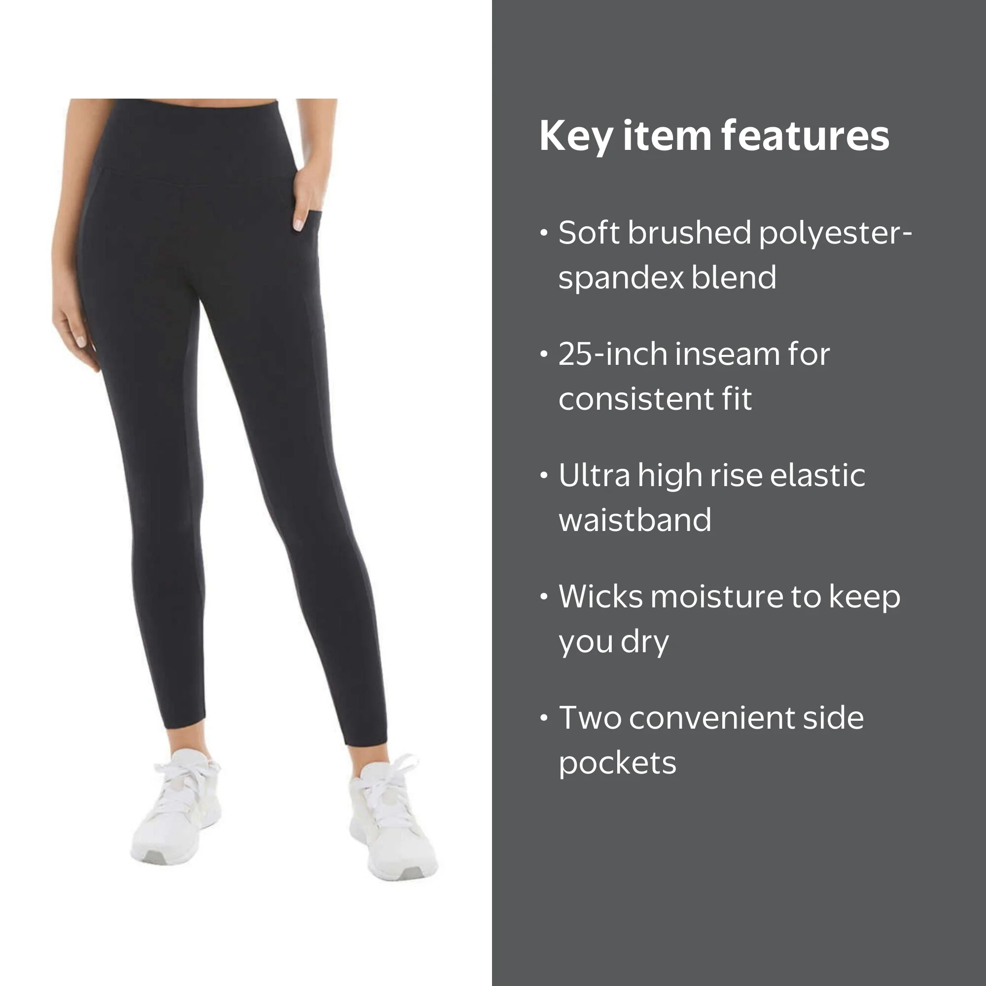 Danskin Women's Ultra High Rise Fitted Leggings with Side Pockets