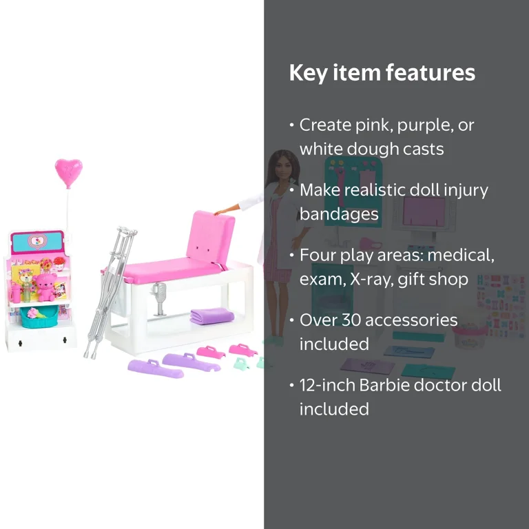 Barbie Fast Cast Clinic Playset with Brunette Barbie Doctor Doll