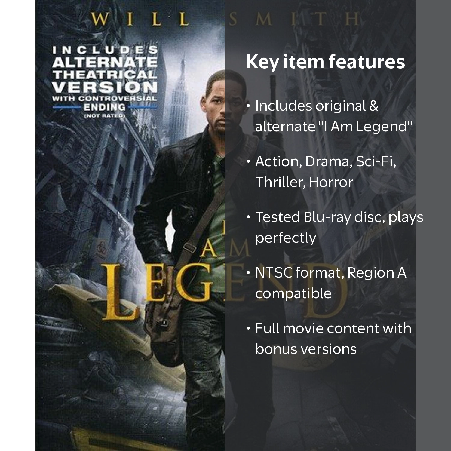 SDS, I Am Legend Blu-ray Disc, Original & Alternate Versions