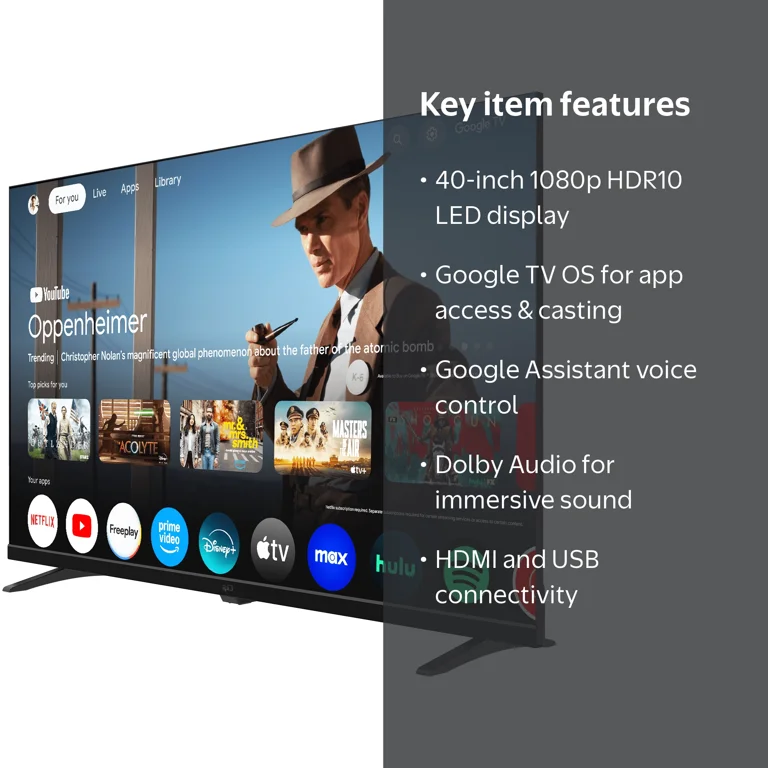 FPD 40-inch Google TV Smart OS 2025 Full HD 1080p HDR10 & Dolby