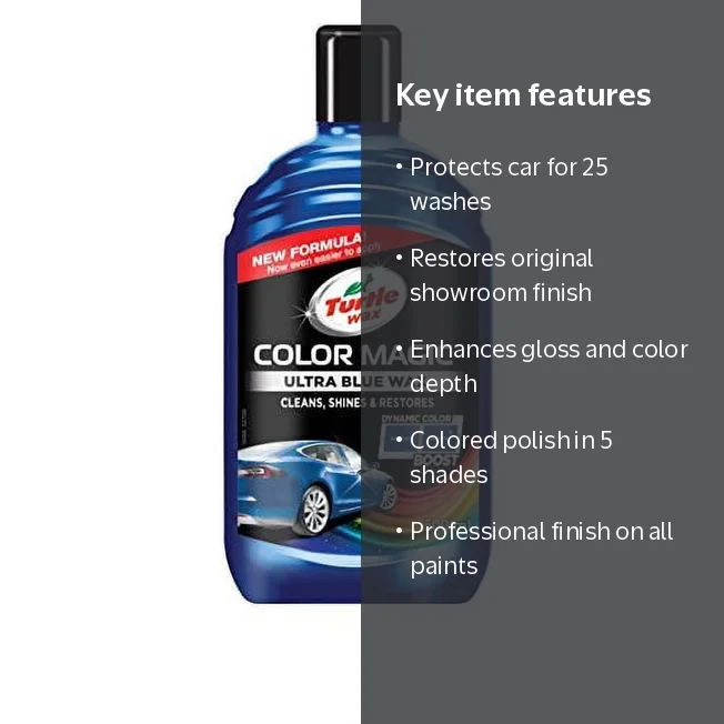 Turtle Wax Color Magic Car Polish, Blue, Restores Gloss and Color