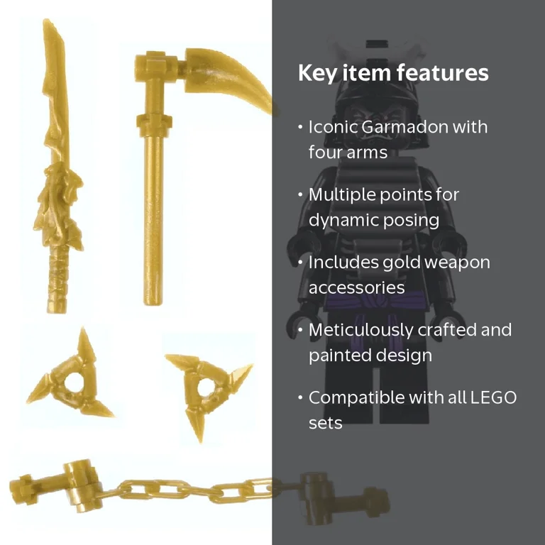 LEGO Ninjago Ninja Lord Garmadon Figure with 4 Arms and Gold