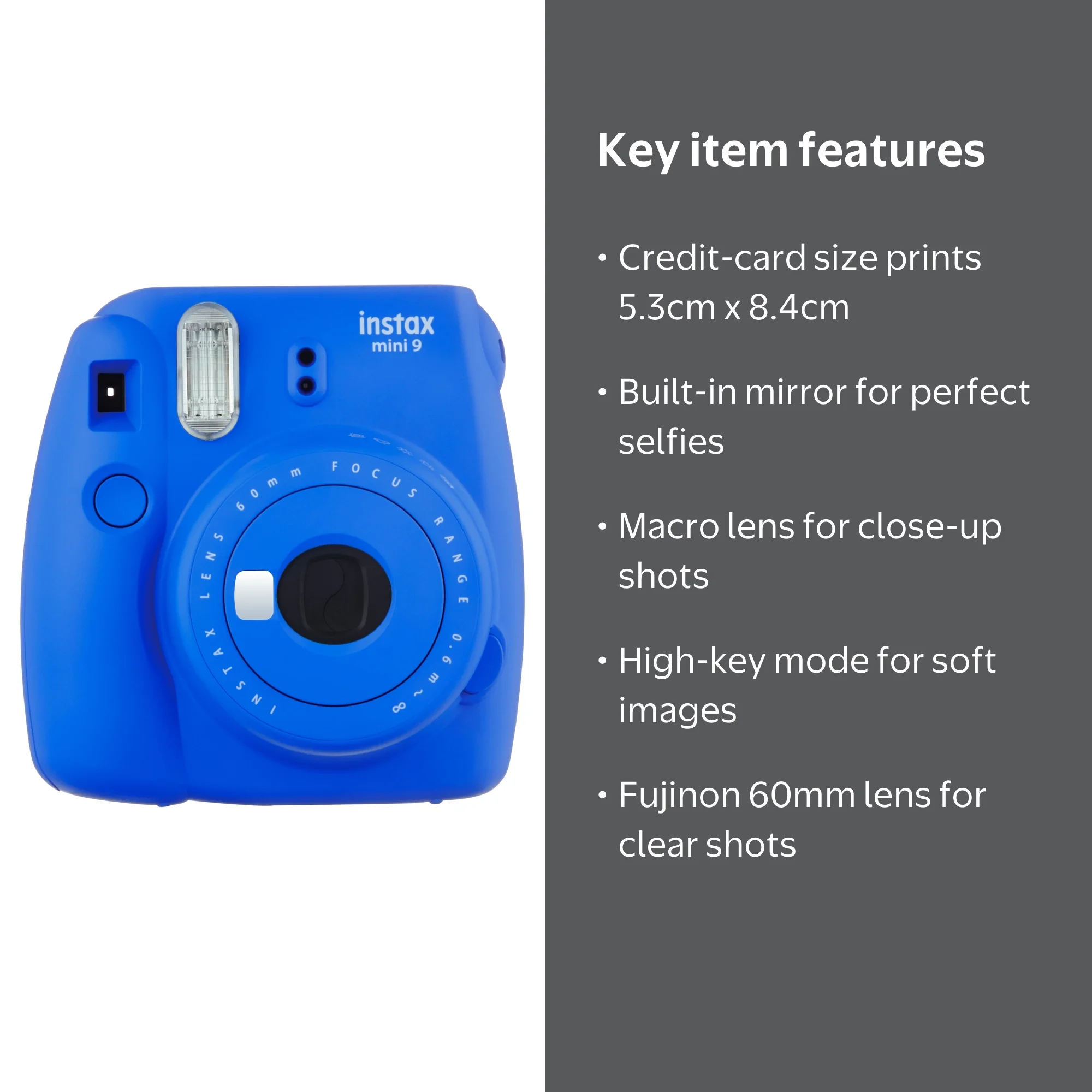 Fujifilm Instax Mini 9 Instant Film Camera - Cobalt Blue - Walmart.com