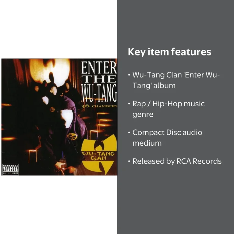 RCA, Wu-Tang Clan Enter Wu-Tang CD, Music & Performance, 1 Pack