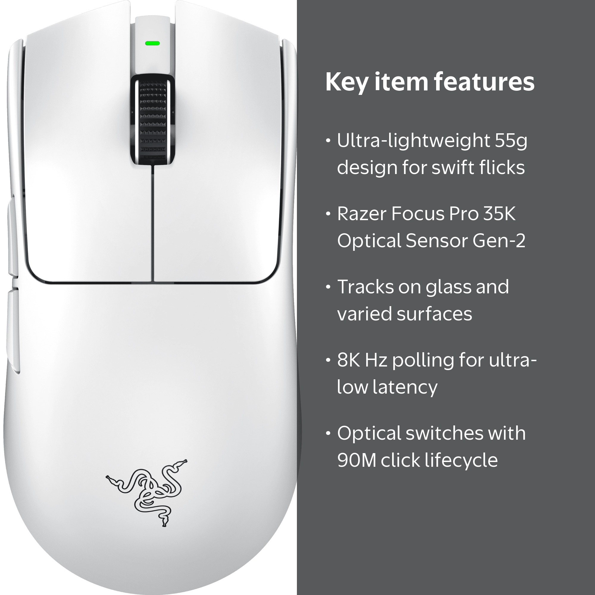 Razer Viper V3 Pro White Edition 未開封 Razer, Wireless Esports Gaming Mouse, Viper V3 Pro, White