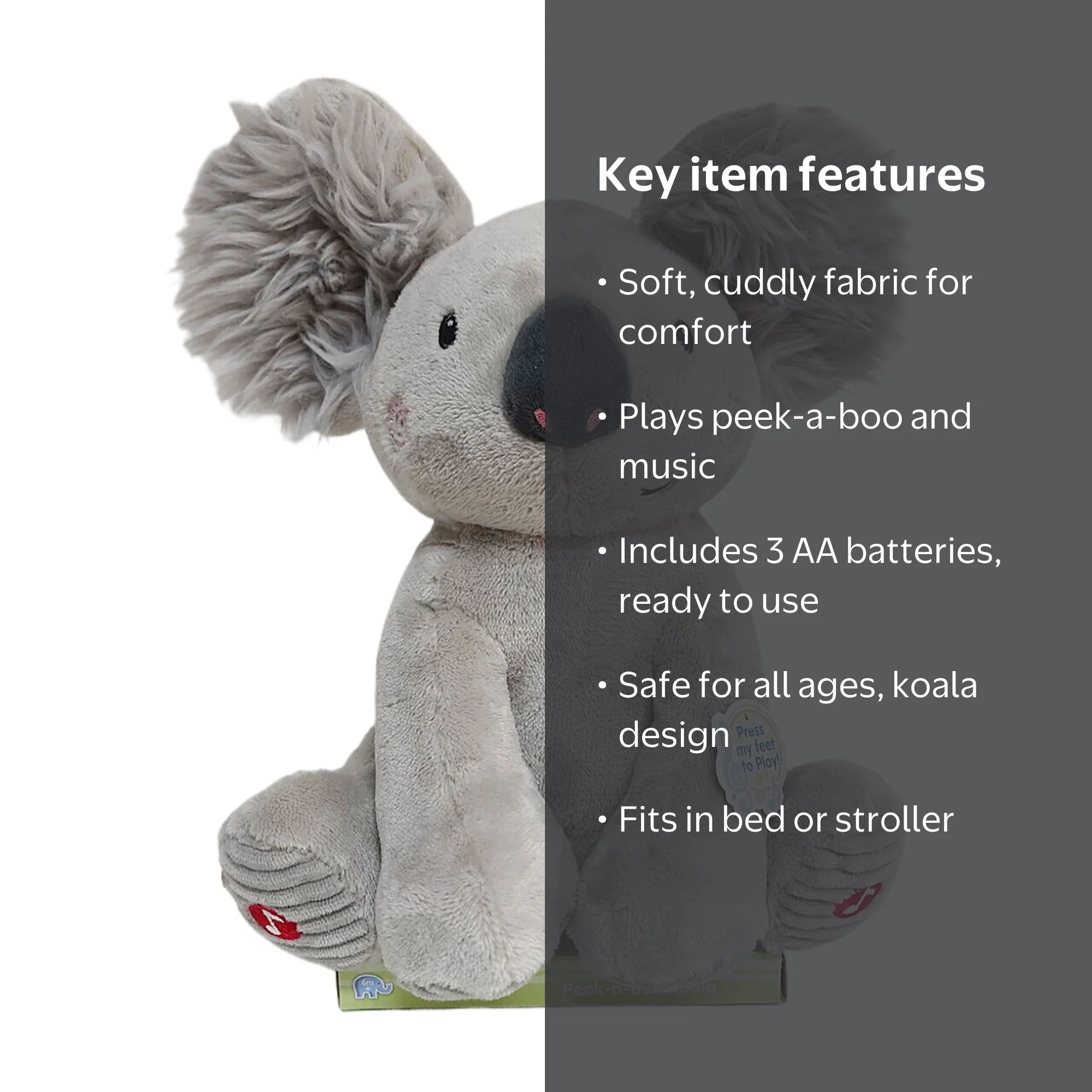 Spark Create Imagine Peek-a-Boo Grey Koala, for All Ages - Walmart.com