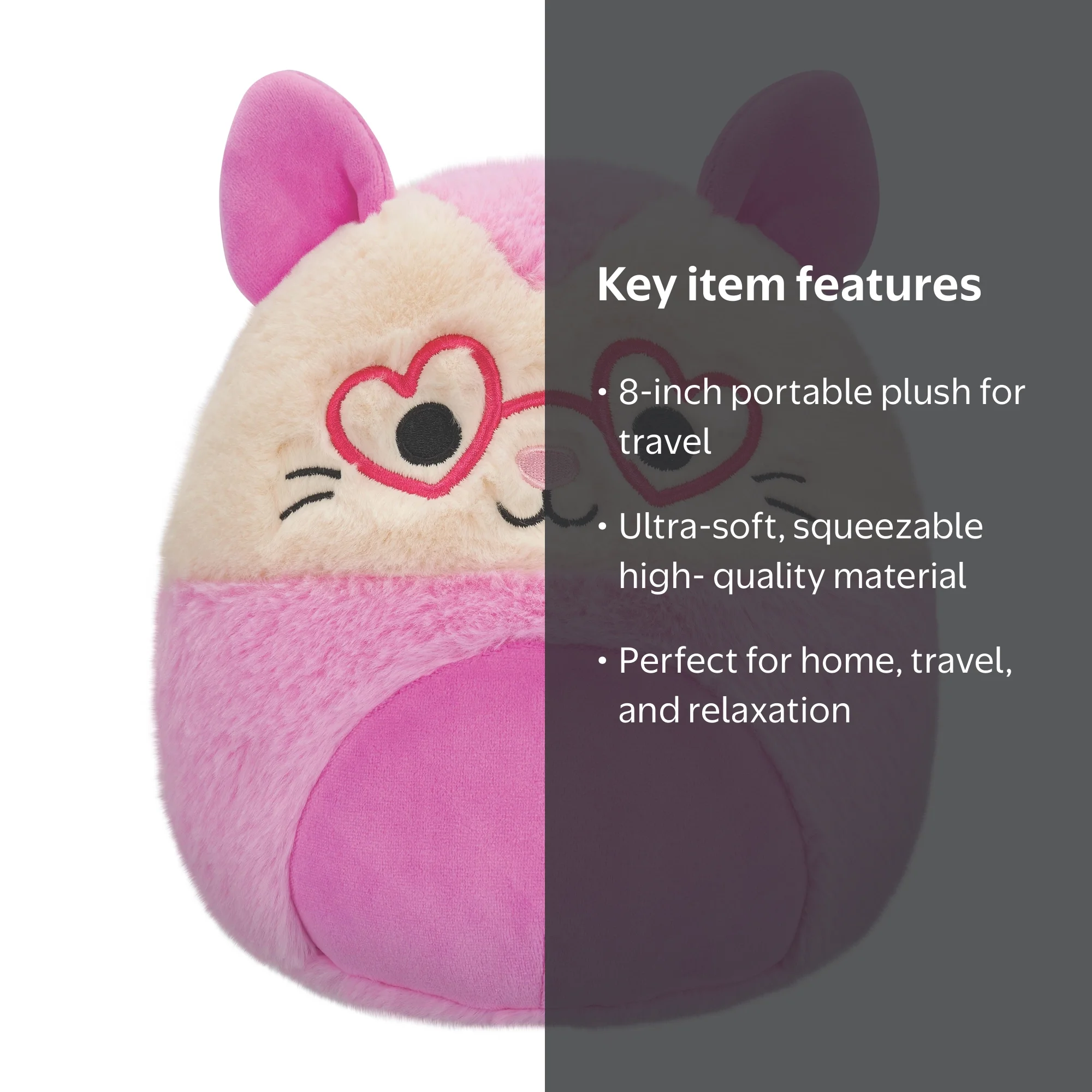 Squishmallows FuzzAMallow 8in Chambless Pink Opossum Plush Toy