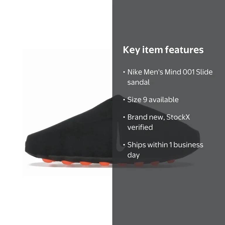 Nike, Men's Mind 001 Slide, HQ4307-001, Black Chrome - Walmart.com