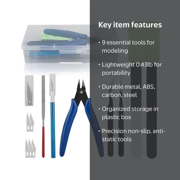 TSV, Modeler Basic Tools Craft Set, 9 Piece, Gundam Model Tools