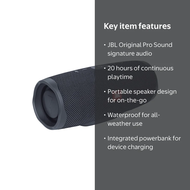 Restored JBL Charge Essential 2, Portable Waterproof Speaker with