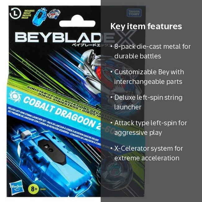 Hasbro HSBG1491 Beyblade X Deluxe Launcher & Top B Toys - Pack of