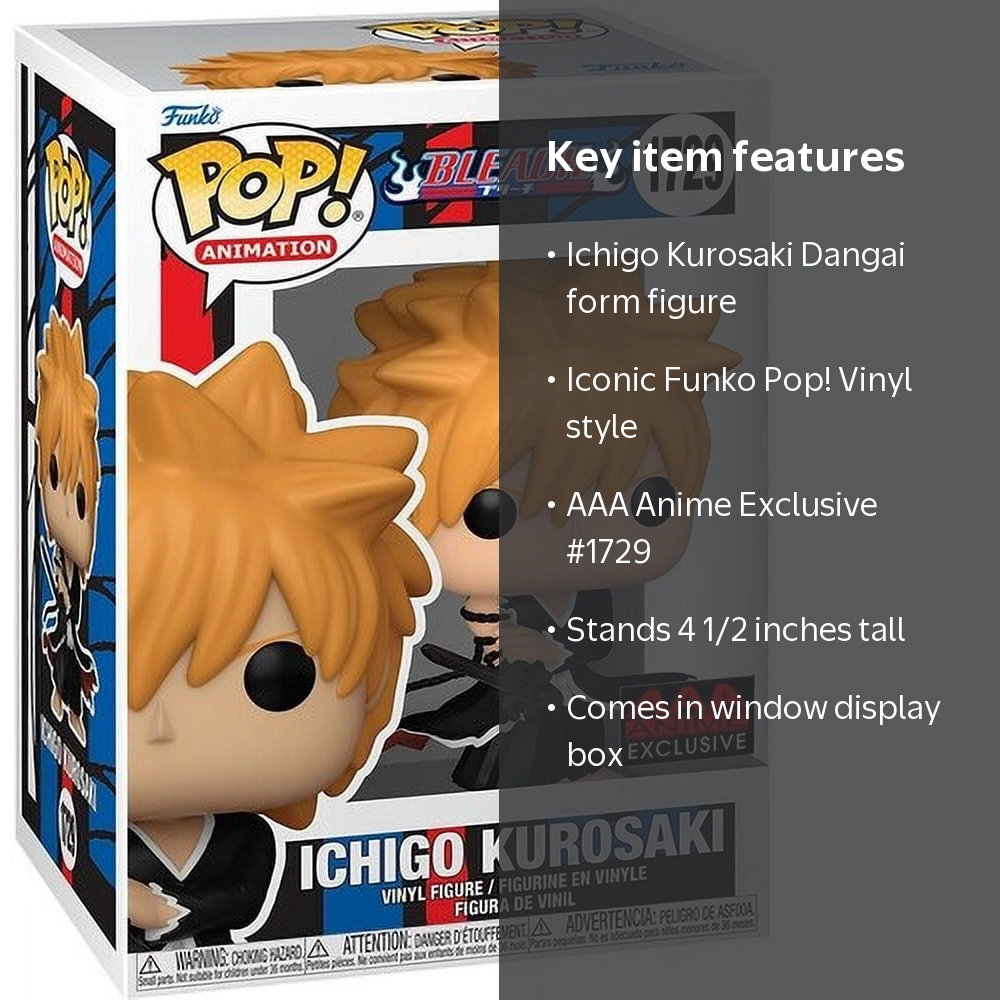 Funko, Bleach Ichigo Dangai Pop! Vinyl Figure, AAA Anime Ex, 4.5