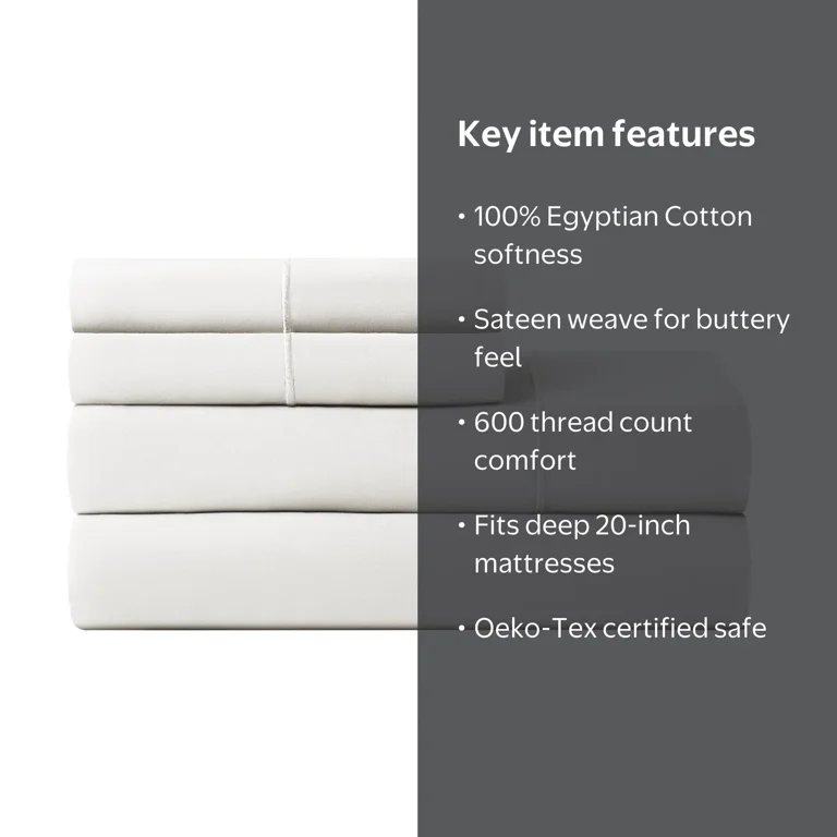 Free Shipping! Hotel Style Luxurious 600 Thread Count Egyptian