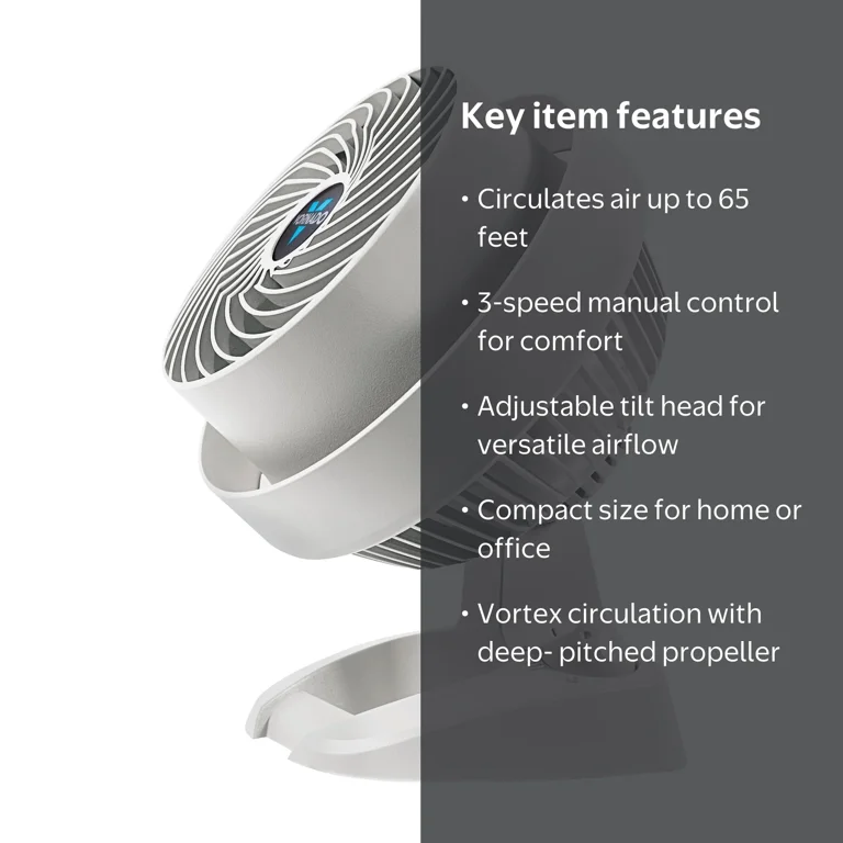 Vornado, Floor Fan, 530 Compact 3-Speed Air Circulator, High