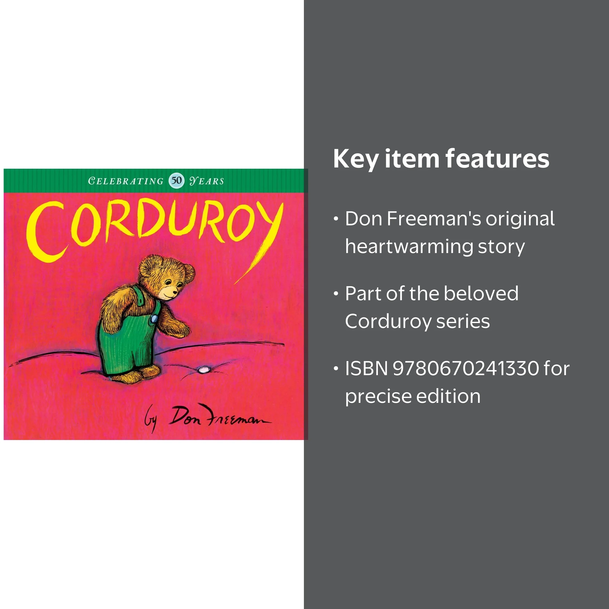 Corduroy - Children's Hardcover Book by Don Freeman, Classic Kids