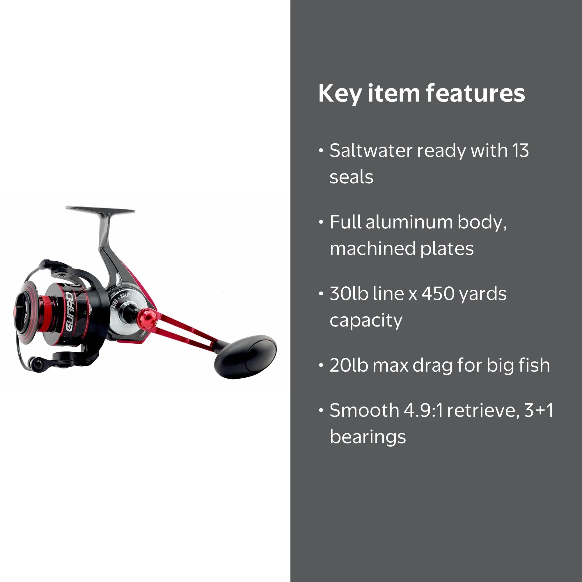 tsgar2000 tsunami guard spin reel Spinning ready machined aluminum spool for versatile line options Tsunami Guard Spinning Reel 3000