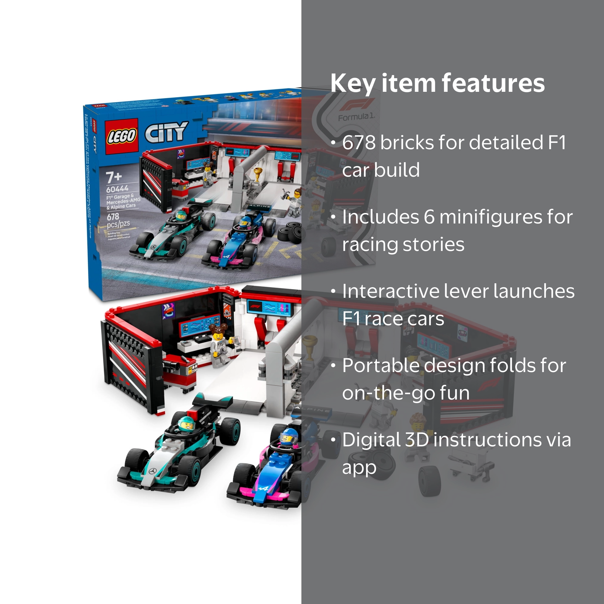 ぐぐ♡ Amazon.com: LEGO City F1 Garage & Mercedes-AMG & Alpine Cars Toy