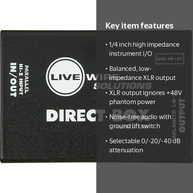 Livewire SPDI Audio Control Music Passive Direct Box with