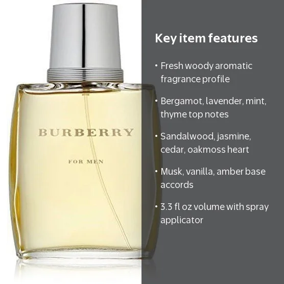 Burberry Classic Eau de Toilette, 3.3 Oz for Men - Masculine