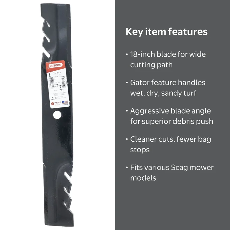 Oregon Gator G3 Mower Blade, 96-344, 18-inch, High-lift - Walmart.com