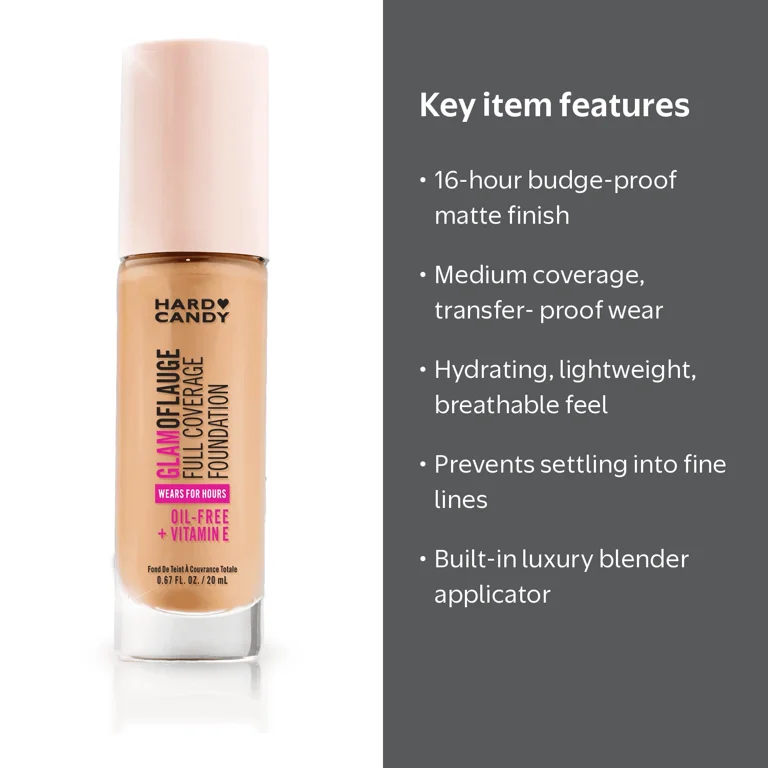 Hard Candy Glamoflauge Full Coverage Foundation, 1508 Olive, 16HR