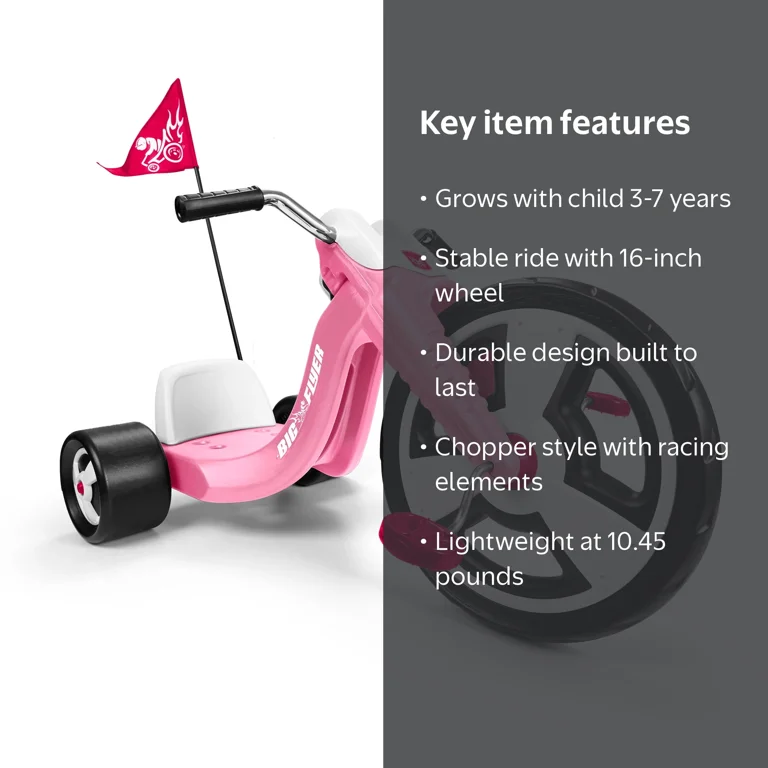 Radio Flyer Big Flyer Sport Tricycle with Adjustable Seat and