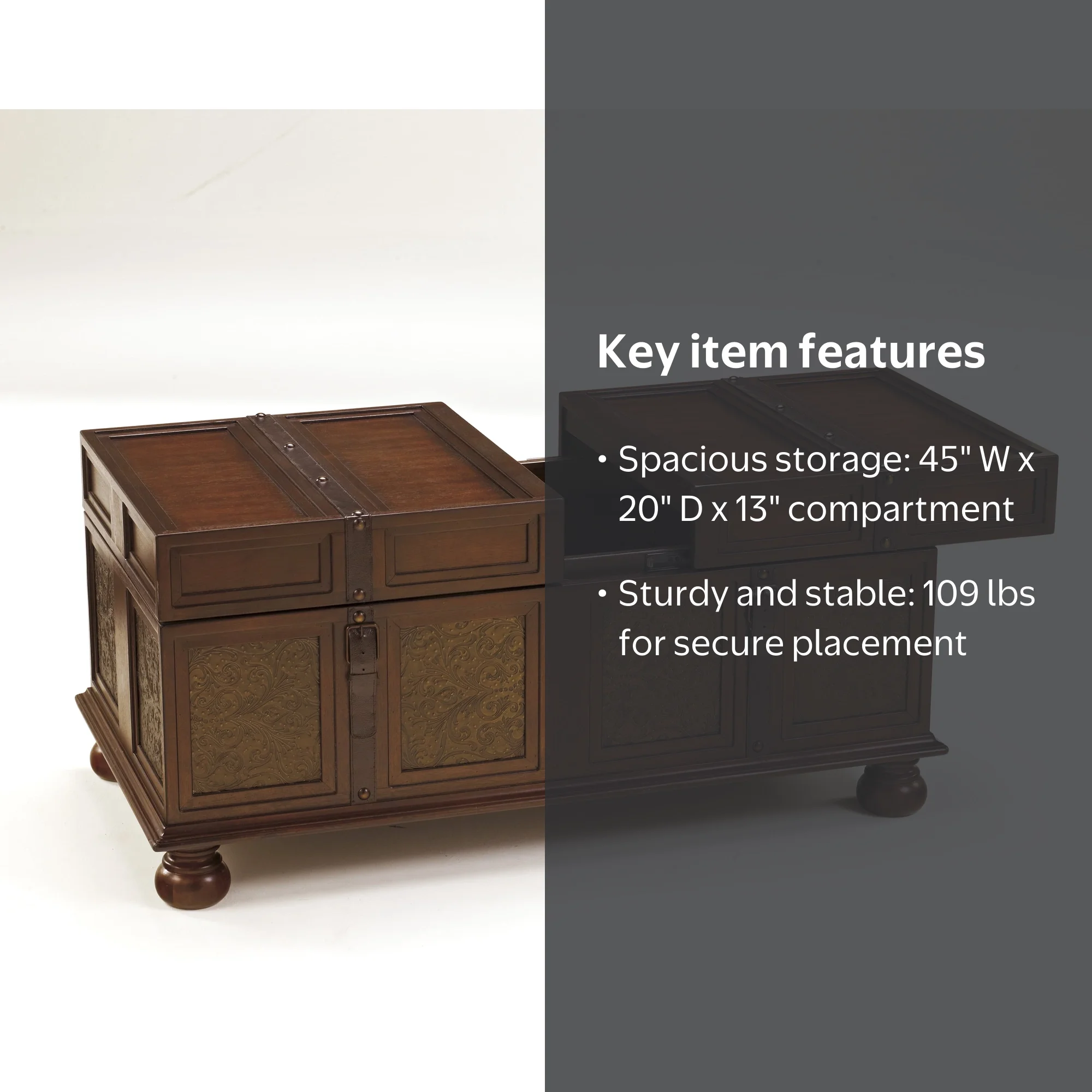 Ashley McKenna Coffee Table with Storage in Dark Brown - Walmart.com