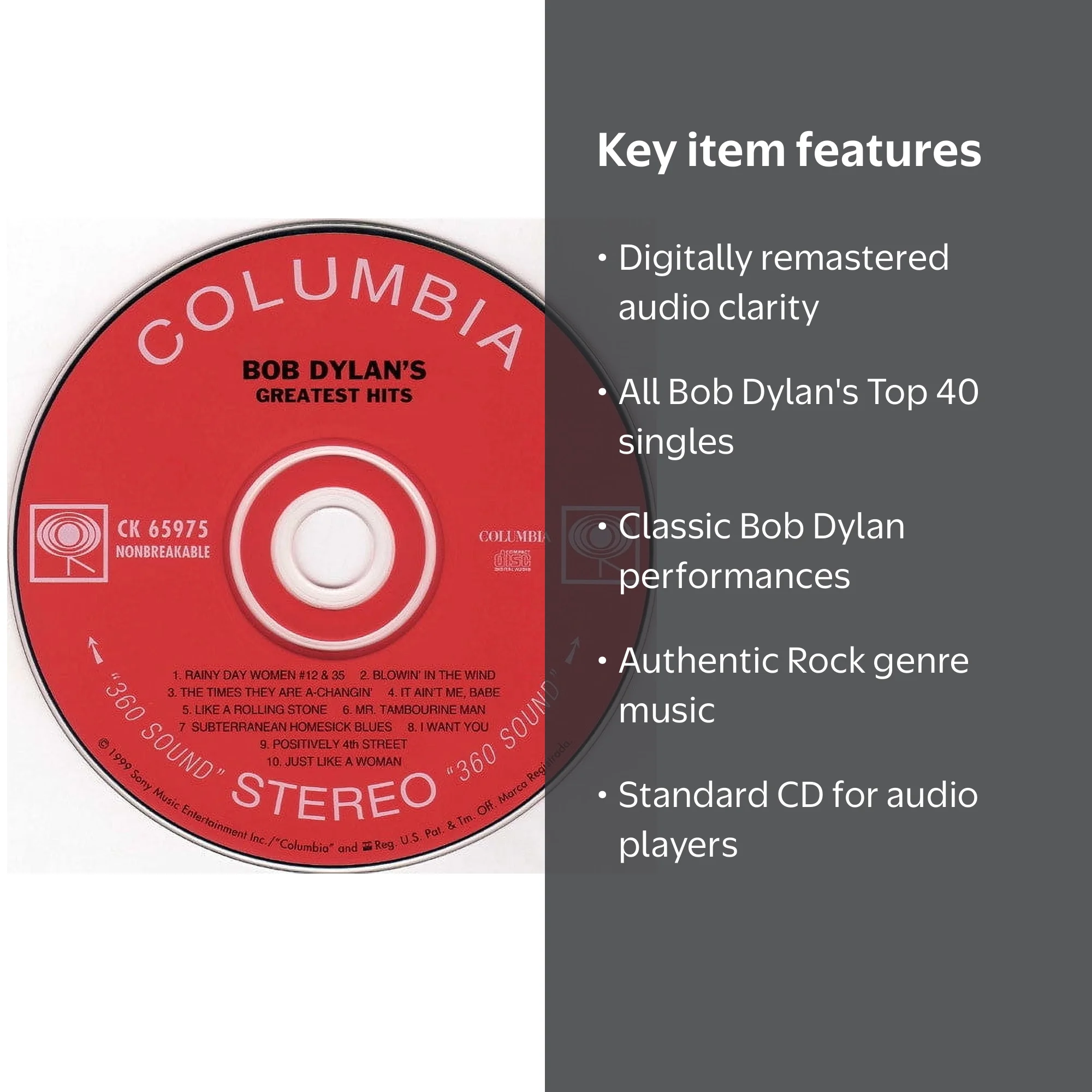 Sony, Music CD, Bob Dylan's Greatest Hits Volume 1 Remastered