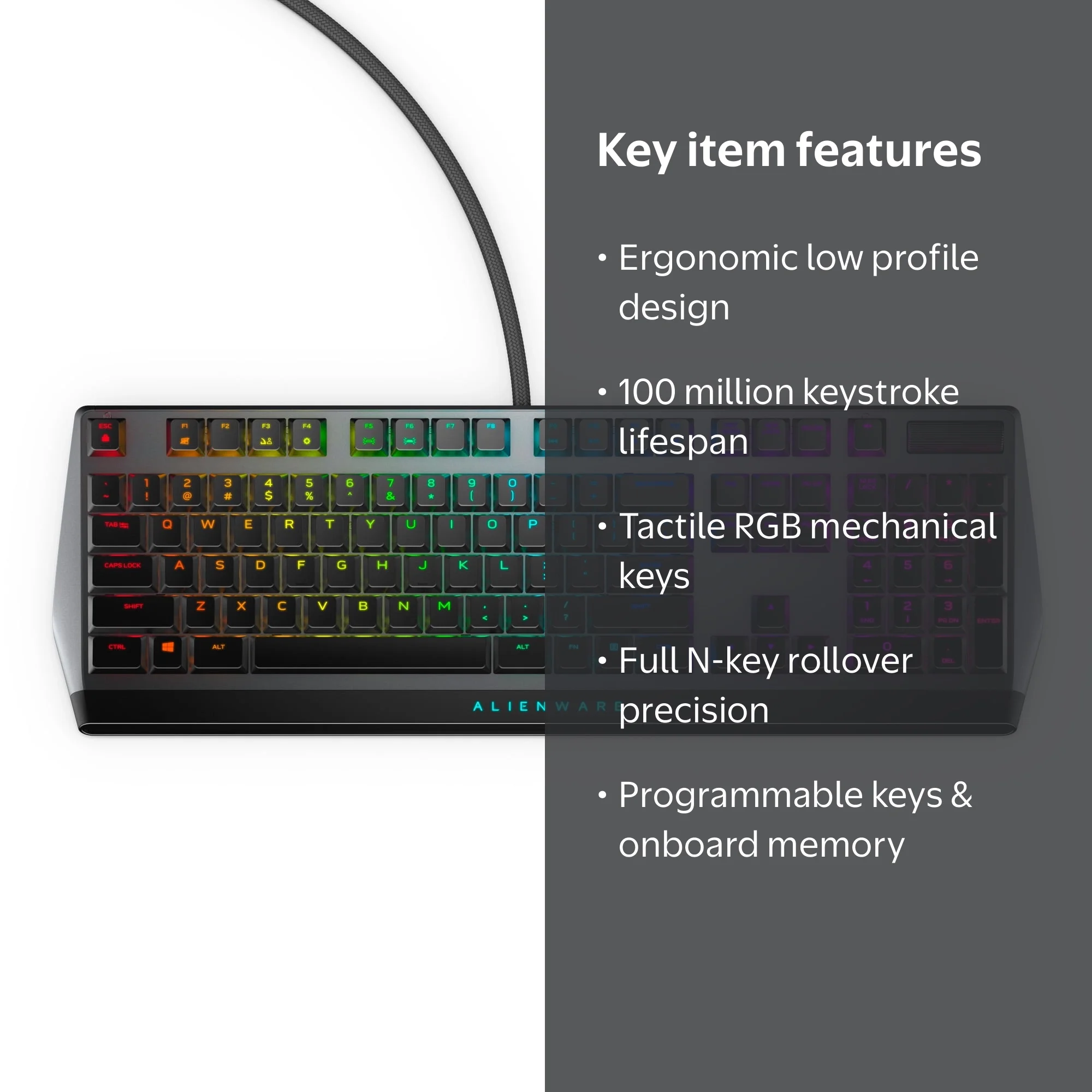 Dell Alienware AW510K LED Backlit, Low Profile Cherry MX Red