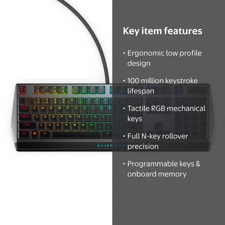 Dell Alienware AW510K LED Backlit, Low Profile Cherry MX Red