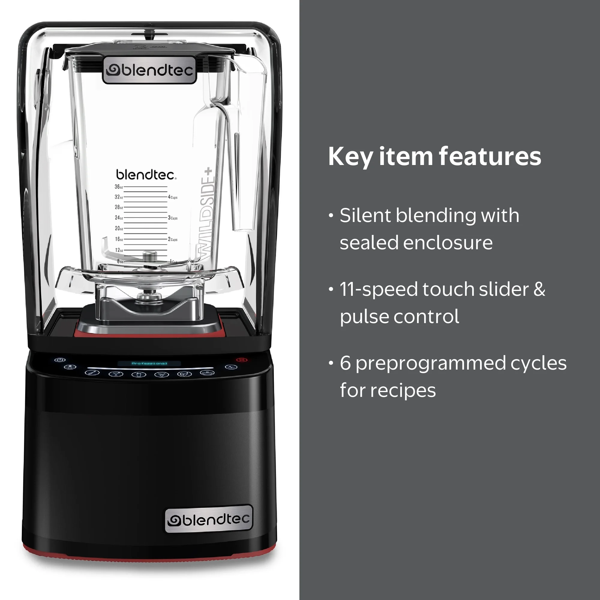 Blendtec, Professional 800 Blender, Black with 11-Speed Touch
