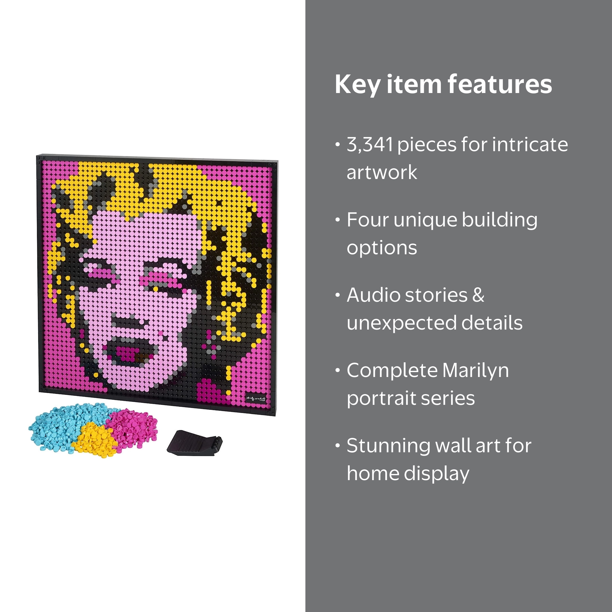 LEGO Art Kit - Andy Warhol's Marilyn Monroe 31197, 4 Options, Gift