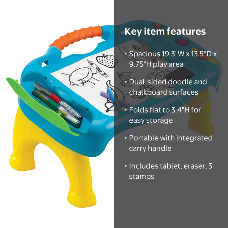 Crayola Sit N Draw Travel Table Includes Magnetic Doodle and