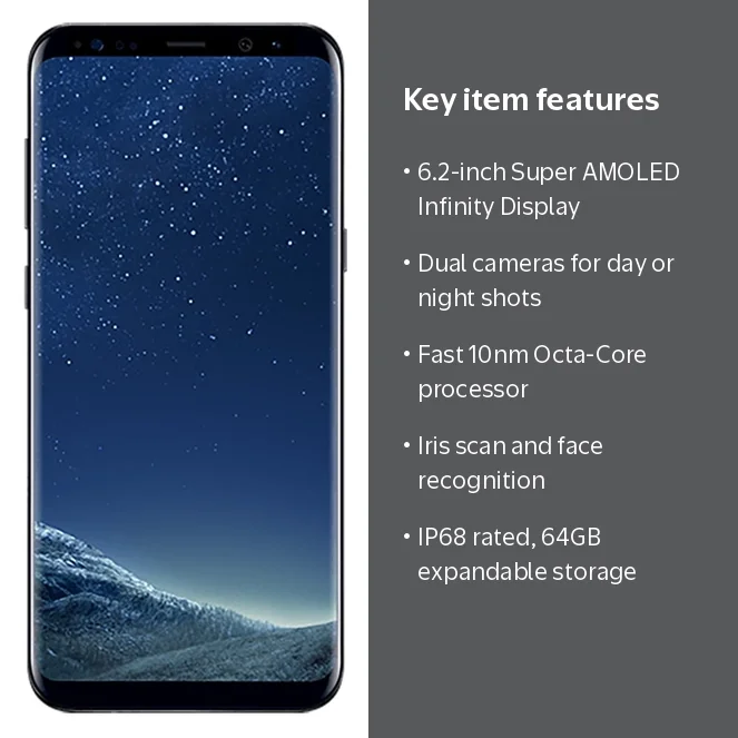 SAMSUNG Galaxy S8+ 64GB Unlocked Smartphone, Black - Walmart.com