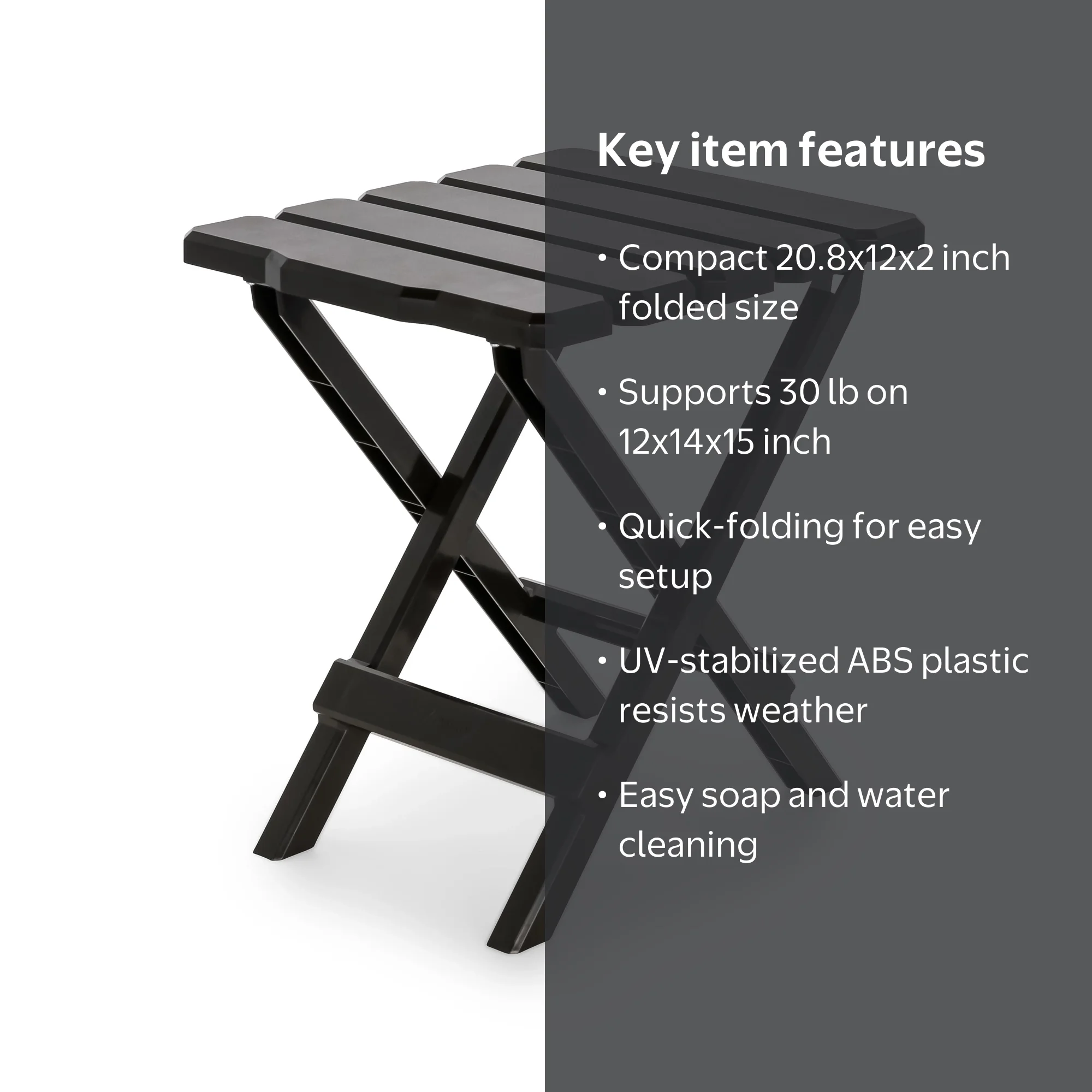 Camco Adirondack Table - Quick-Folding - Plastic, Mocha