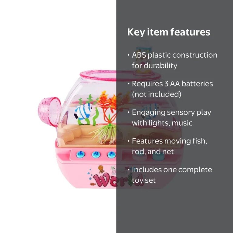 Fridja Mini Aquarium for Kids, Fishing Toys, Artificial Fish Tank