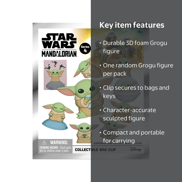 Star Wars, Grogu 3D Foam Bag Clip, Blind Bag, Multicolor - Walmart.com