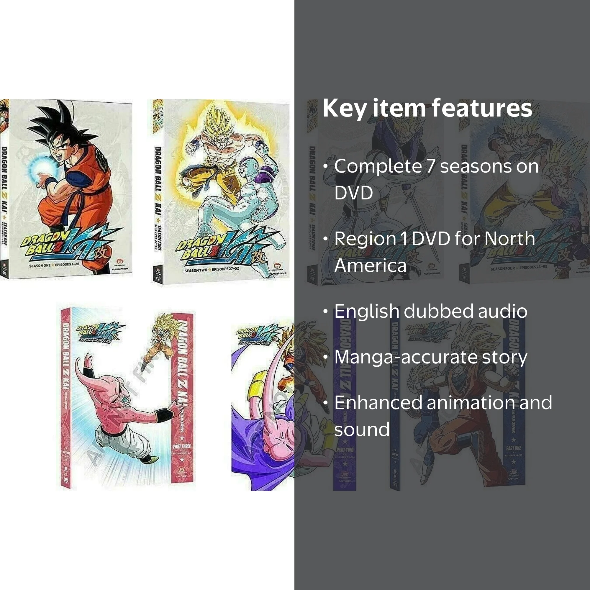 Dragon Ball Z KAI: Complete Series Seasons 1-7 DVD Set, Full