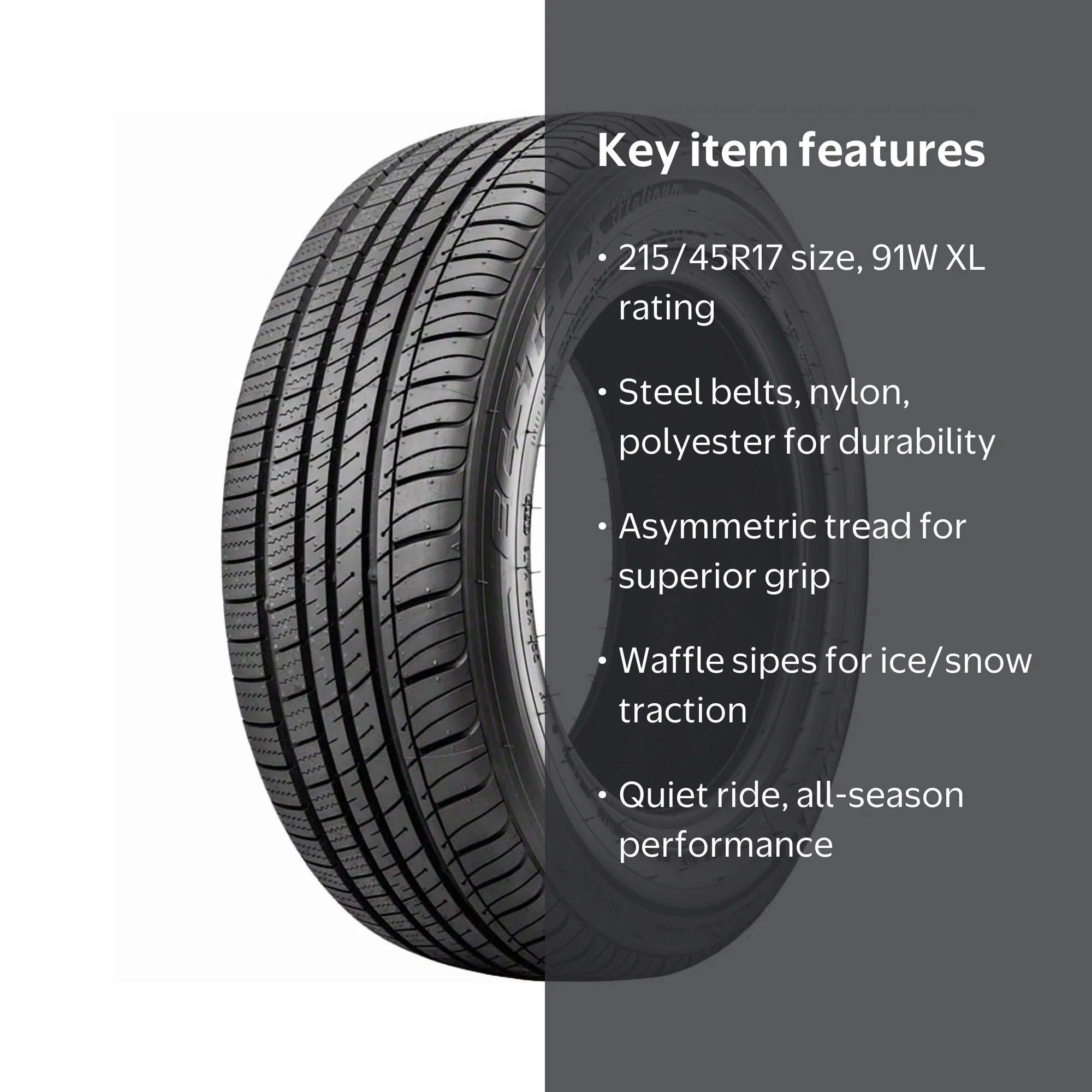 Free Shipping! Kumho Ecsta LX Platinum KU27 215/45R17 91W XL