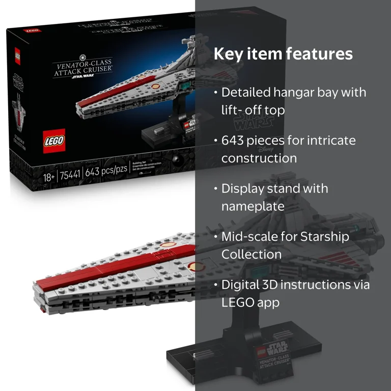 LEGO, Star Wars Venator-Class Attack Cruiser, 75441, 643 Pieces