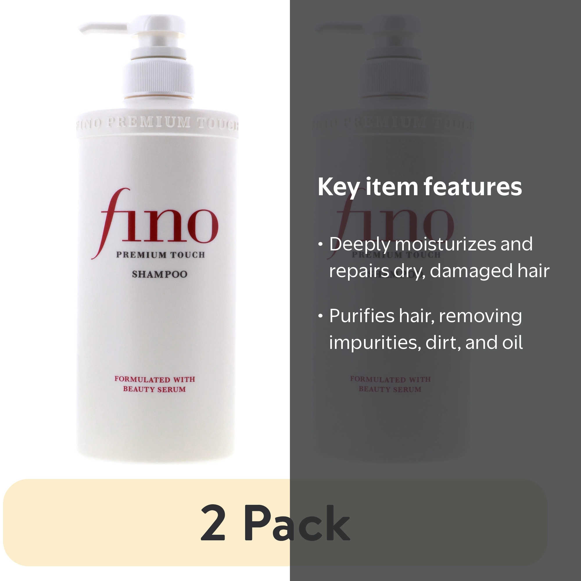 2 pack) Shiseido Fino Premium Touch Hair Shampoo 550ml - Walmart.com