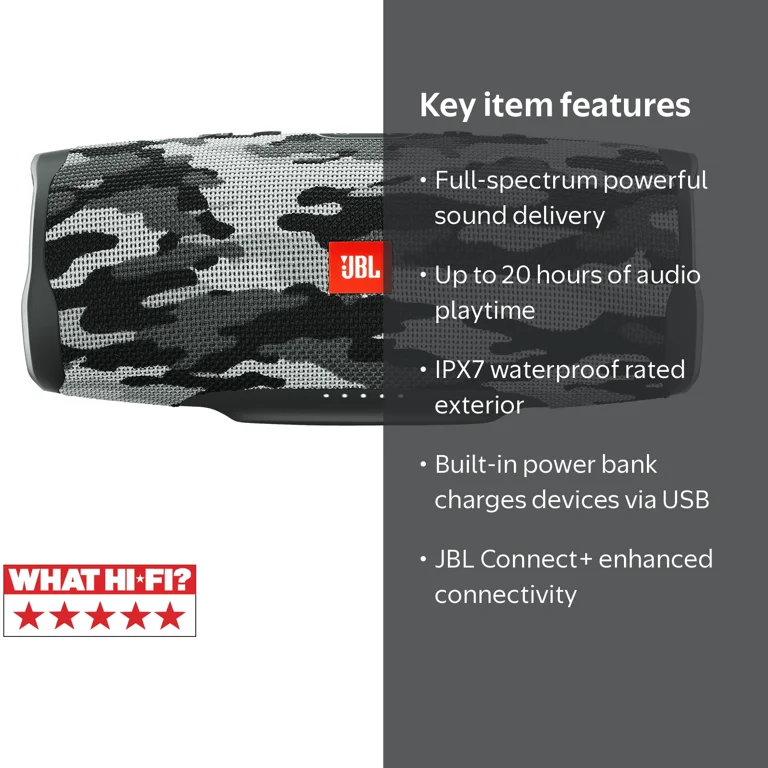 JBL, Charge 4, 20 Hours Playtime, Waterproof Black - Walmart.com