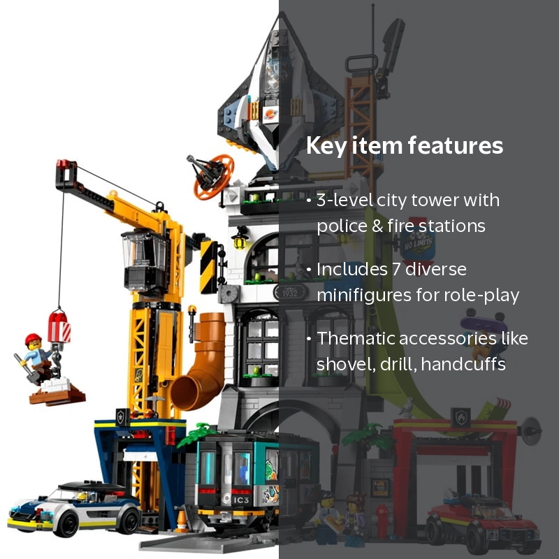 LEGO, City Tower, 60473, 1941 Pieces with Metro Station and