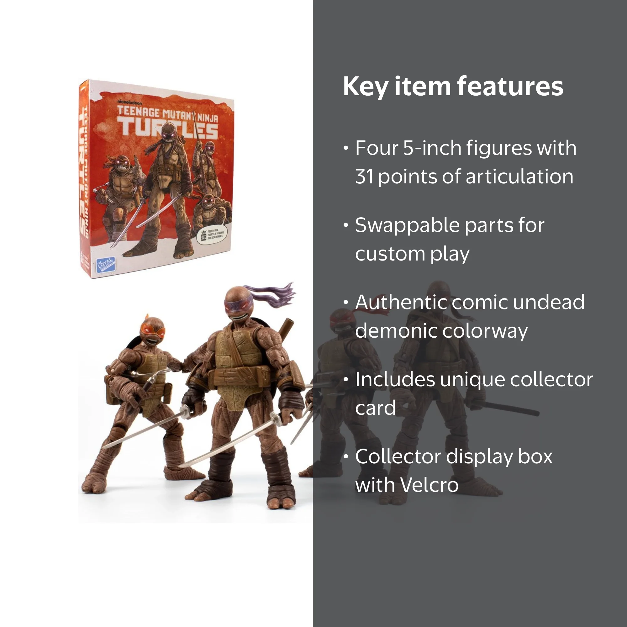 TMNT BST AXN IDW Zombie Turtle 5IN 4 Pack Action Figures - Walmart.com