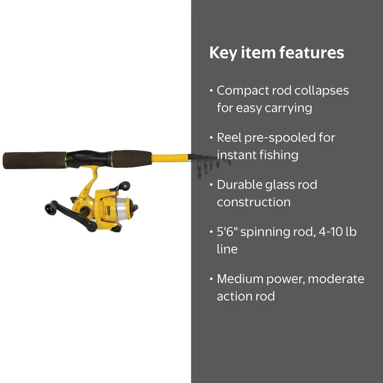 Eagle Claw, Fishing Pole Combo, PK56TSW, Telescoping 5'6
