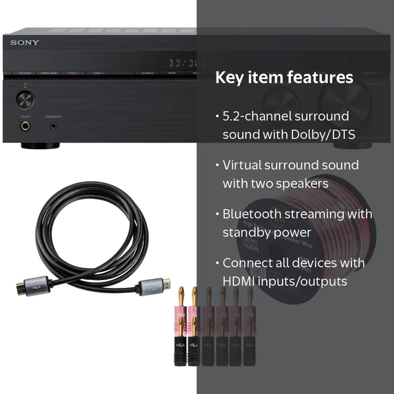 Sony STR-DH590 5.2-Channel Home Theater AV Receiver with Bluetooth