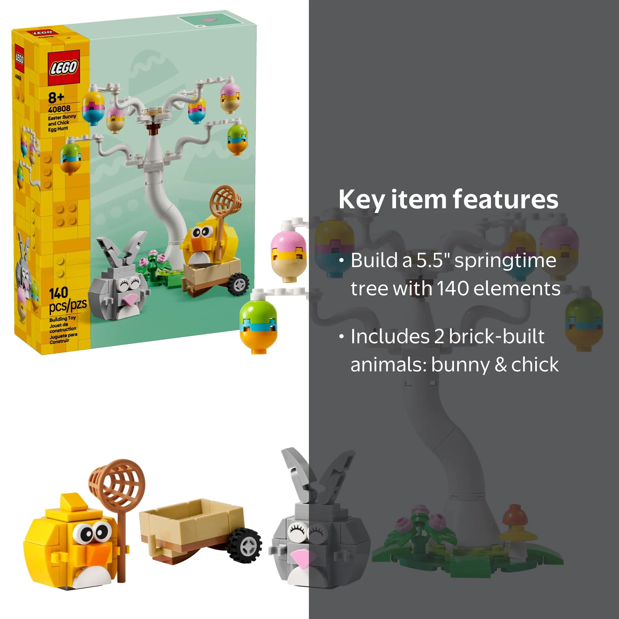 LEGO Easter Bunny and Chick Egg Hunt Toy, 40808, Springtime