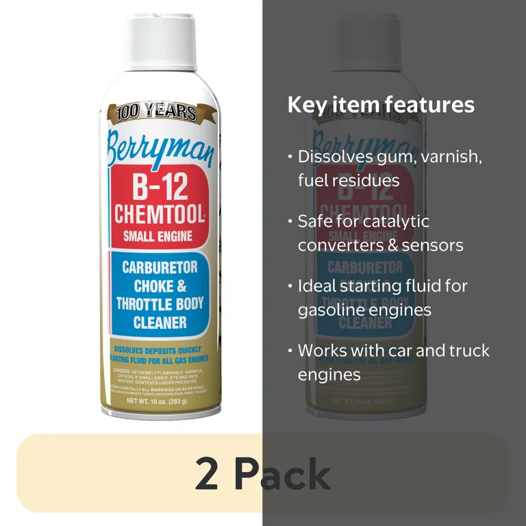 b12 fuel injection cleaner (2 pack) Berryman Products 0110 B-12 Chemtool Carburetor & Engine for Cars & Trucks, 10 oz Vitamin B12 & Weight